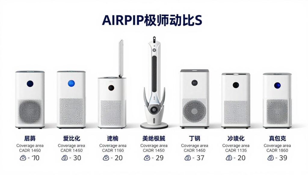 comparison chart showing all ten air purifiers with key specifications